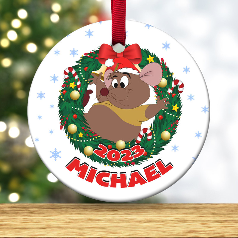 Personalized Gus Gus Christmas Ornament, 2023 Disney Ornament, Disneyland Ornament, Mouse Ornament, Xmas Disney Gifts, Ornament E1MY17 - 2.jpg