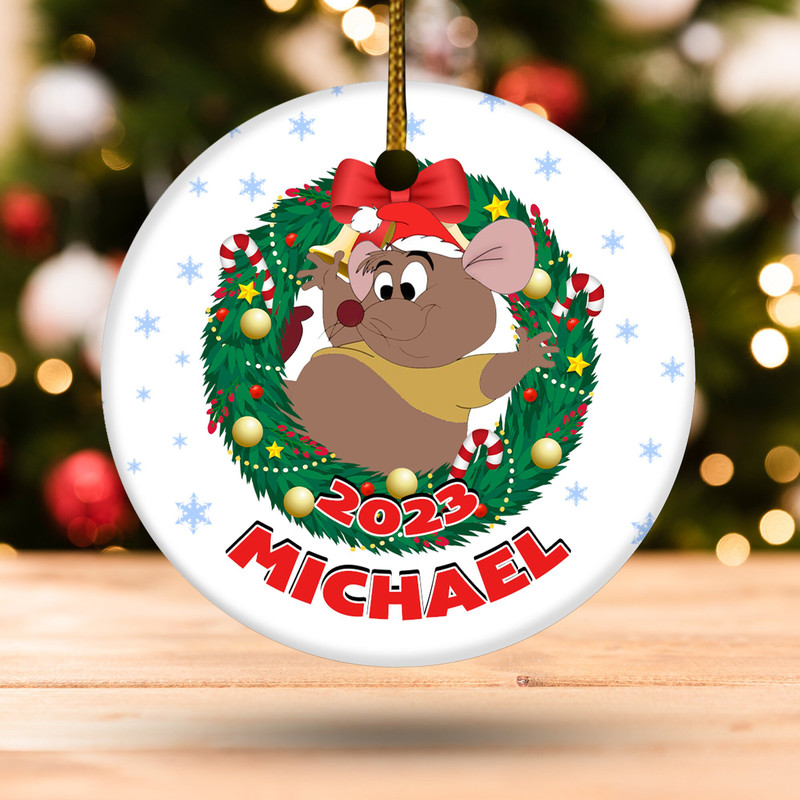 Personalized Gus Gus Christmas Ornament, 2023 Disney Ornament, Disneyland Ornament, Mouse Ornament, Xmas Disney Gifts, Ornament E1MY17 - 3.jpg