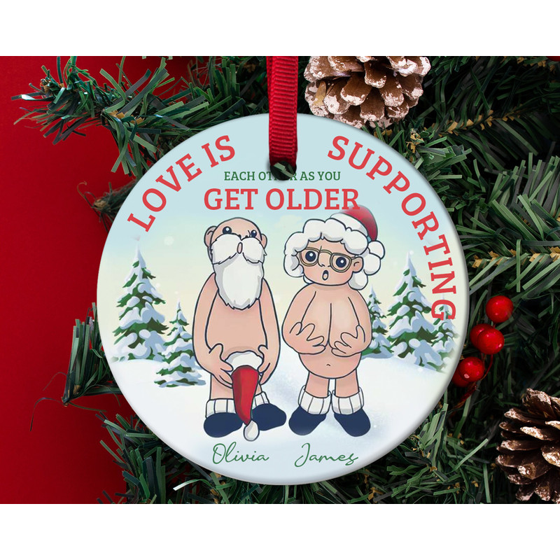 Personalized I Want To Grow Old With You Ornament,Custom Couples Christmas Ornament,Funny Old Couple Ornament Gift HAPV04 - 1.jpg