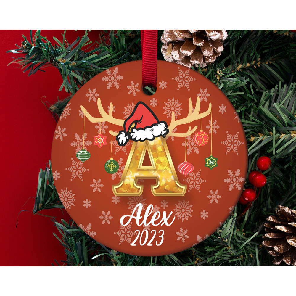 Personalized Letter Name Ornament,2023 Family Ornament,Custom Initial Ornament,Christmas gift HAPC02 - 1.jpg