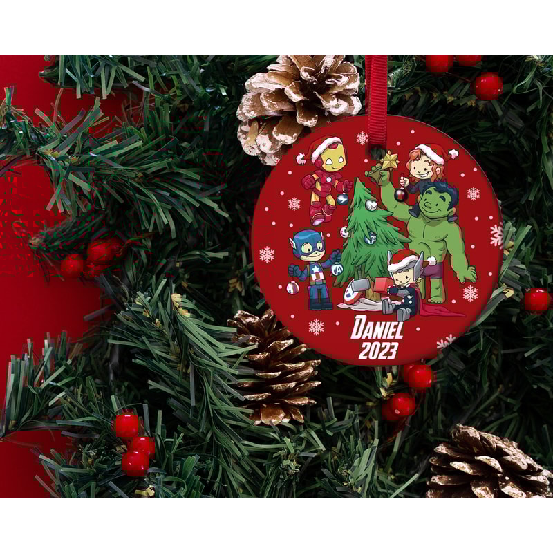Personalized Marvel Ornament, Kid Name Ornament, Customized Avengers Ornament, Superhero Ornament, Baby Named Ornament KBTC19 - 2.jpg
