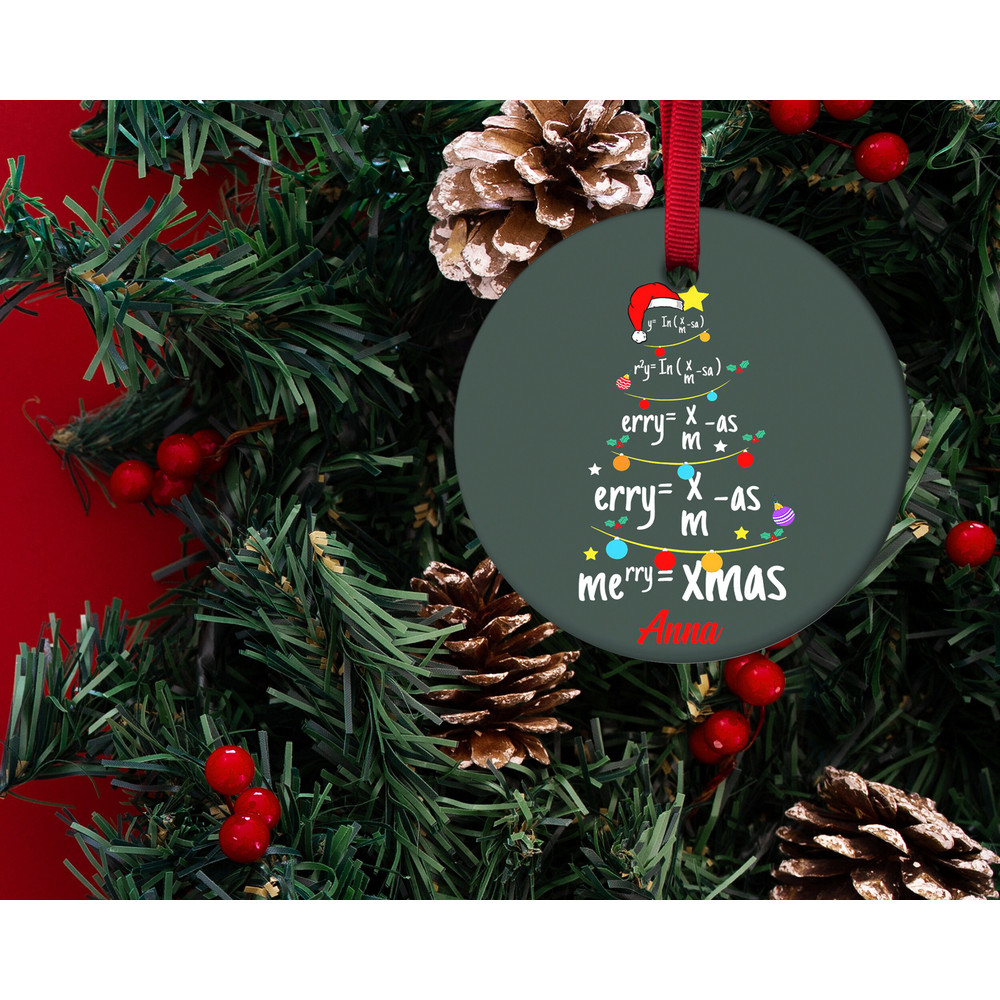 Personalized Math Teacher Ornament,Math Equation Christmas Tree Ornament,Santa's Favorite Teacher,Christmas Gift For Math Teacher HAQR23 - 2.jpg