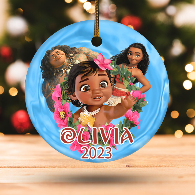 Personalized Moana Christmas 2023 Ornament, Custom Princess Moana Ornament, Christmas Ornament kids, Custom Name 2023 Keepsake Gift  E1MW21 - 2.jpg
