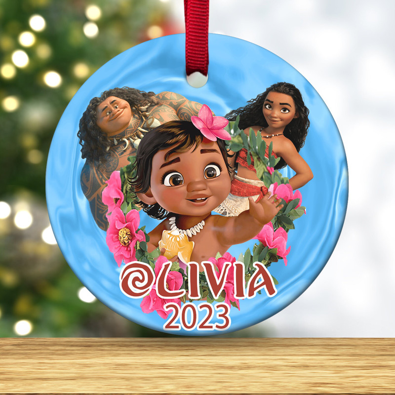 Personalized Moana Christmas 2023 Ornament, Custom Princess Moana Ornament, Christmas Ornament kids, Custom Name 2023 Keepsake Gift  E1MW21 - 3.jpg