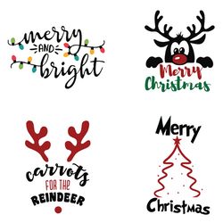christmas bundle svg, merry and bright svg, merry chistmas deer svg, christmas tree svg, christmas clipart, winter svg
