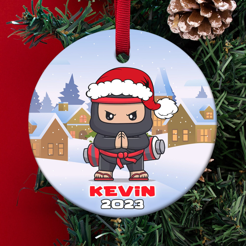 Personalized Ninja Ornament,Ninja Christmas Gift,Cute Ninja Ornament,Kid Christmas Ornament HAPD03 - 1.jpg