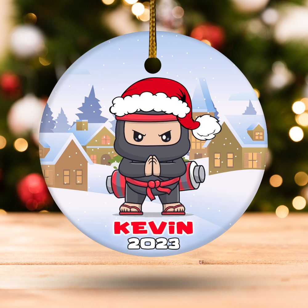 Personalized Ninja Ornament,Ninja Christmas Gift,Cute Ninja Ornament,Kid Christmas Ornament HAPD03 - 2.jpg