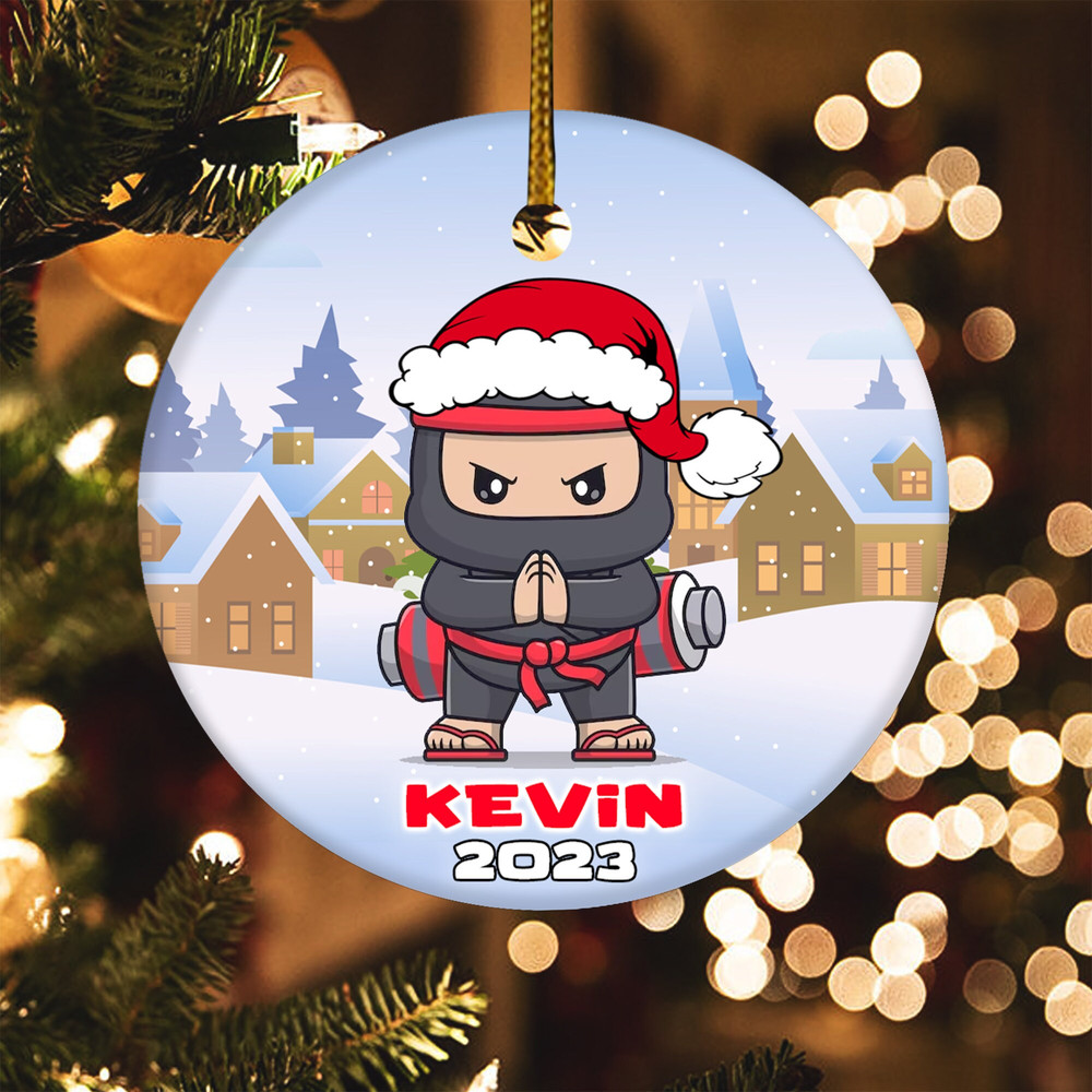 Personalized Ninja Ornament,Ninja Christmas Gift,Cute Ninja Ornament,Kid Christmas Ornament HAPD03 - 3.jpg