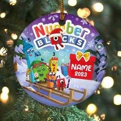 personalized numberblocks ornament,  numberblocks christmas ornament