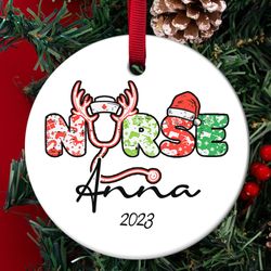 personalized nurse ornament, nurse gift