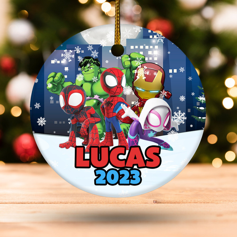Personalized Spidey An His Amazing Friends Ornament, Spidey Christmas Ornament, Spiderman Kid Ornament, Spiderman Christmas Ornament E1M315 - 2.jpg
