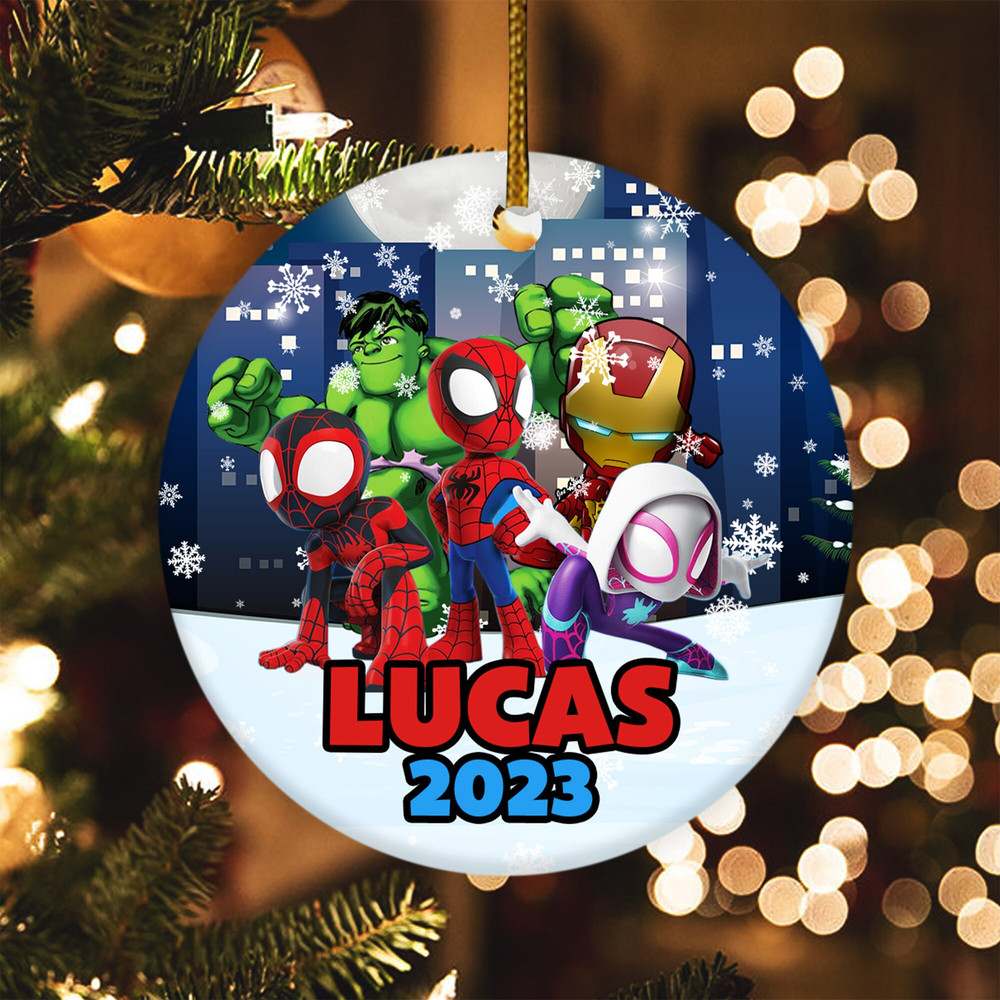 Personalized Spidey An His Amazing Friends Ornament, Spidey Christmas Ornament, Spiderman Kid Ornament, Spiderman Christmas Ornament E1M315 - 3.jpg