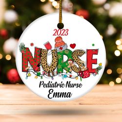 personalized stethoscope christmas tree nurse, christmas nursing life