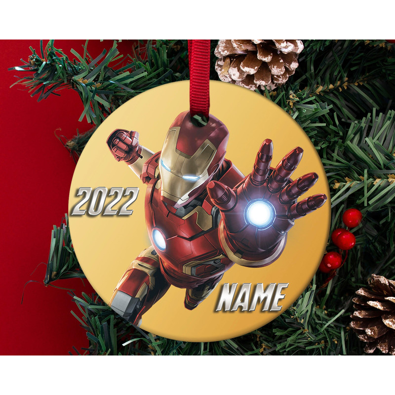 Personalized Superhero Iron Man Christmas Ornament,Avengers Custom Ornament,Disney Christmas Ornament,Kids Christmas Ornament, H-03122214 - 1.jpg