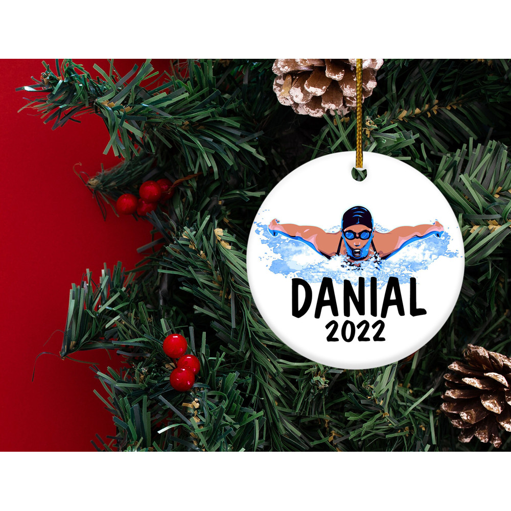 Personalized Swimming Christmas Ornament,Swimmer ornament,Swim Lover Gift,Xmas Swim Ornament Gift,Christmas Gift for Swimmers,H-02122221 - 2.jpg