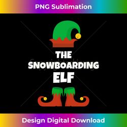 Christmas The Snowboarding Elf Funny Matching Xmas Snowboard Long Sleeve - Vibrant Sublimation Digital Download - Channel Your Creative Rebel