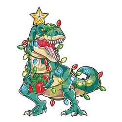 dinosaur christmas svg, christmas light svg, dinosaur clipart, santa saurus rex svg, santa t-rex svg, digital download