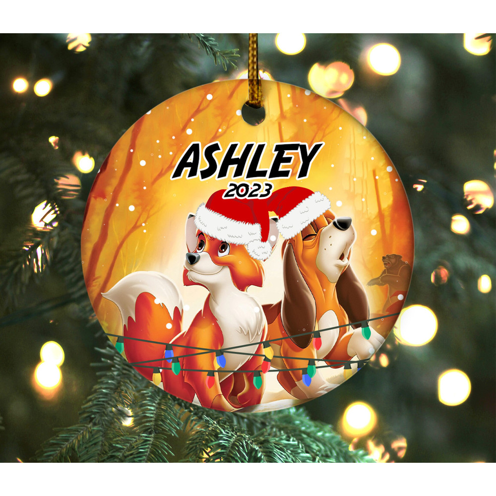 Personalized The Fox And The Hound 2023 OrnamentThe Fox And The Hound ChristmasDisney Tod And CopperKids 2023 Ornament OFXD40 - 1.jpg