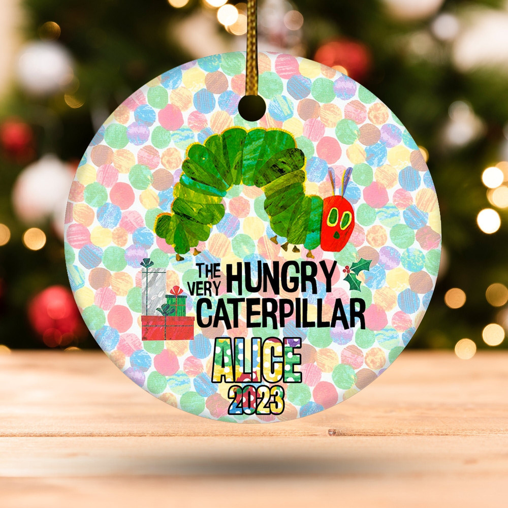 Personalized The Very Hungry Caterpillar 2023 Xmas Ornament, Hungry Caterpillar Christmas, Eric Carle Lover Gift, First Christmas E1MW28 - 1.jpg