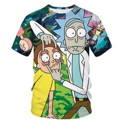 newest t shirt 3d print rick and morty short sleeve t-shirt