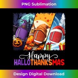 Happy Hallothanksmas Football Halloween Thanksgiving Xmas Tank Top - Sophisticated PNG Sublimation File - Challenge Creative Boundaries