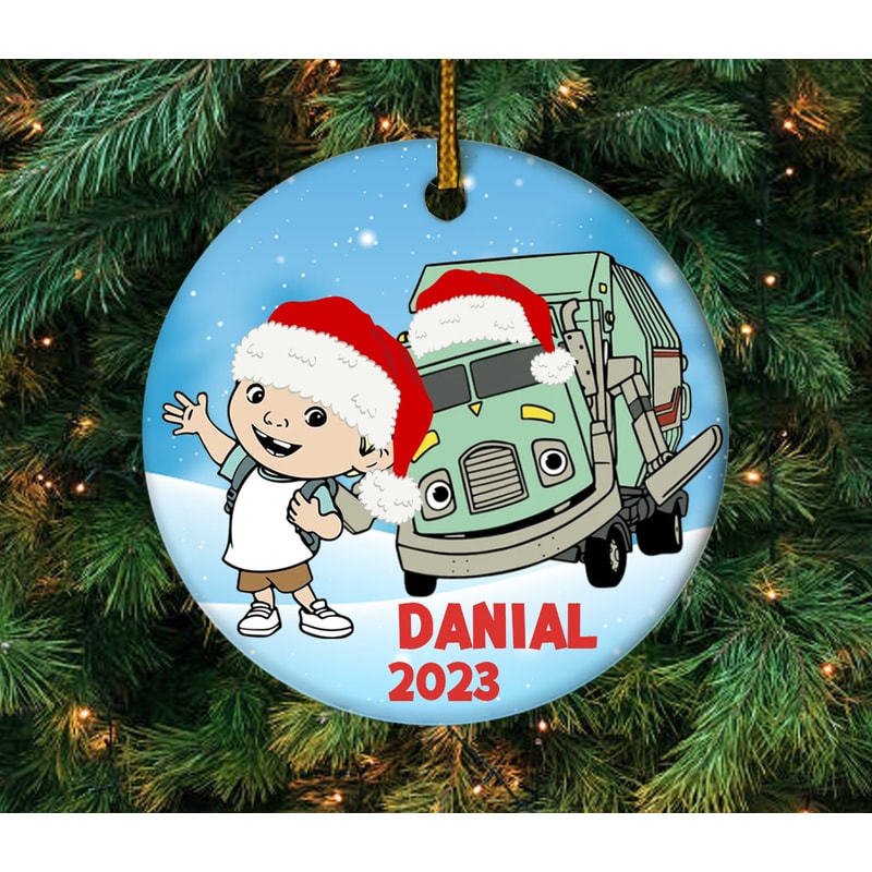 Personalized Trash Truck Christmas Ornament, Giant Jack Ornament, Hank And Trash Truck, Kid Christmas 2023 Ornament E1LV26 - 1.jpg
