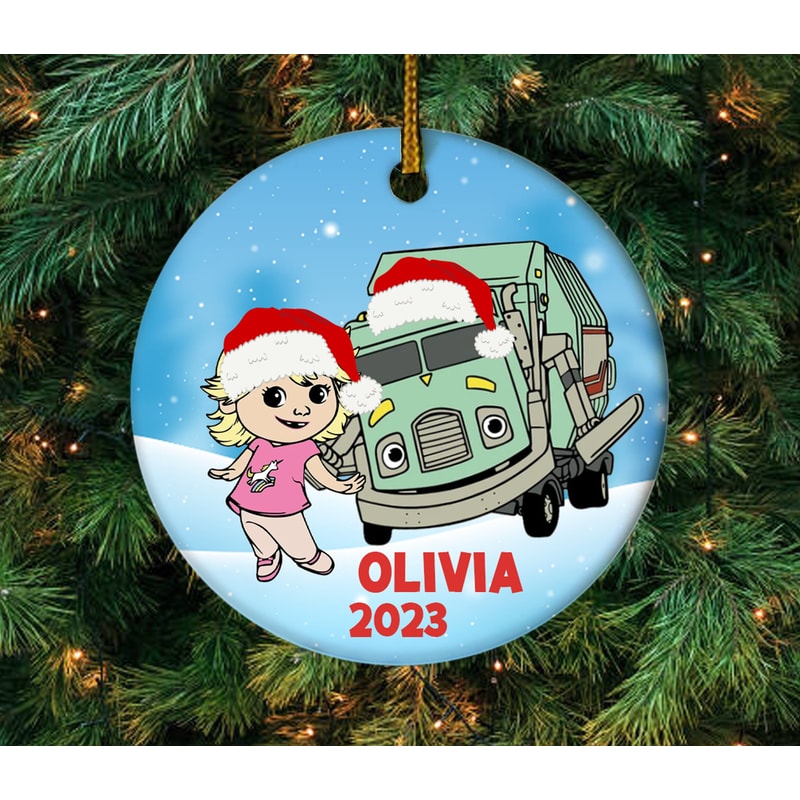 Personalized Trash Truck Christmas Ornament, Giant Jack Ornament, Hank And Trash Truck, Kid Christmas 2023 Ornament E1LV26 - 2.jpg