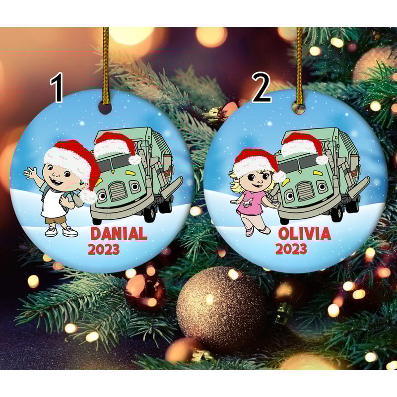 Personalized Trash Truck Christmas Ornament, Giant Jack Ornament, Hank And Trash Truck, Kid Christmas 2023 Ornament E1LV26 - 3.jpg