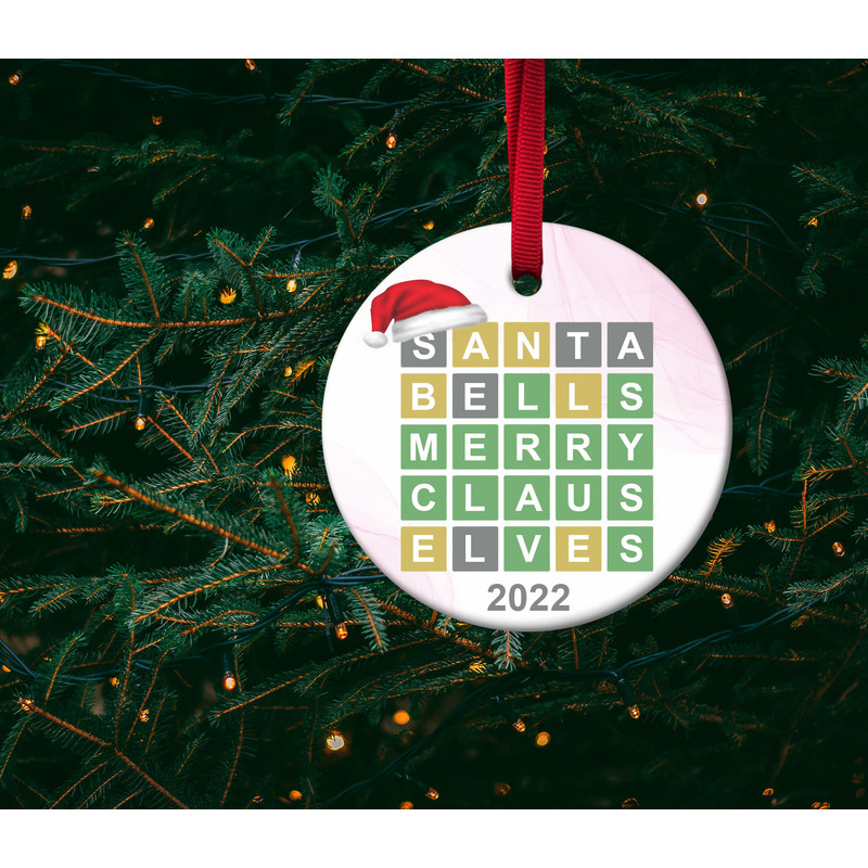 Personalized Wordle Ornament, Wordle 2022 Ornament, Wordle Puzzle Board Ornament, Wordle Christmas Ornament E-29112292 - 2.jpg