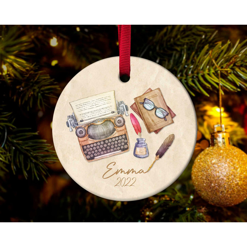 Personalized Writer Ornament,Typewriter Gift,Typewriter Ornament,Xmas Gift For Writer,Custom 2022 Christmas Ornament Gift, H-30112234 - 1.jpg
