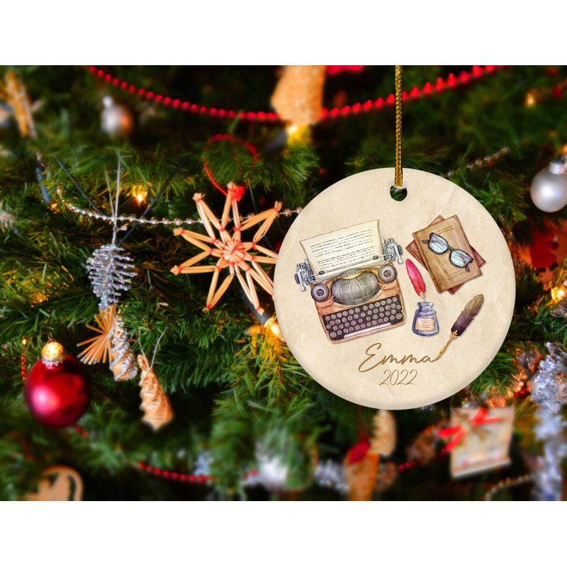 Personalized Writer Ornament,Typewriter Gift,Typewriter Ornament,Xmas Gift For Writer,Custom 2022 Christmas Ornament Gift, H-30112234 - 2.jpg