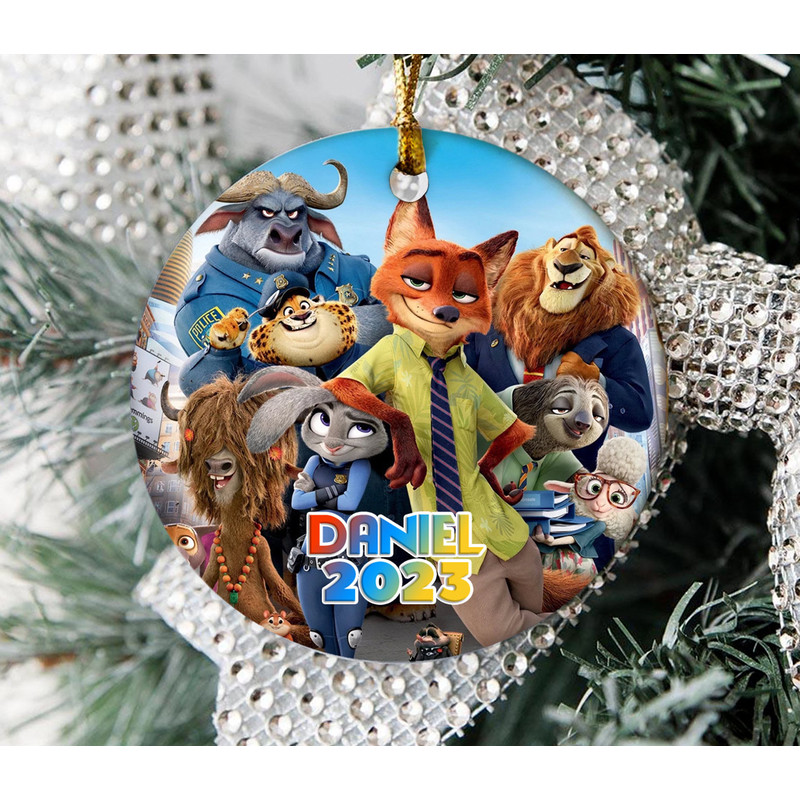 Personalized Zootopia OrnamentDisney Zootopia OrnamentZootopia ChristmasNick Wilde OrnamentJudy Hopps OrnamentsZootopia gift OFXD44 - 2.jpg