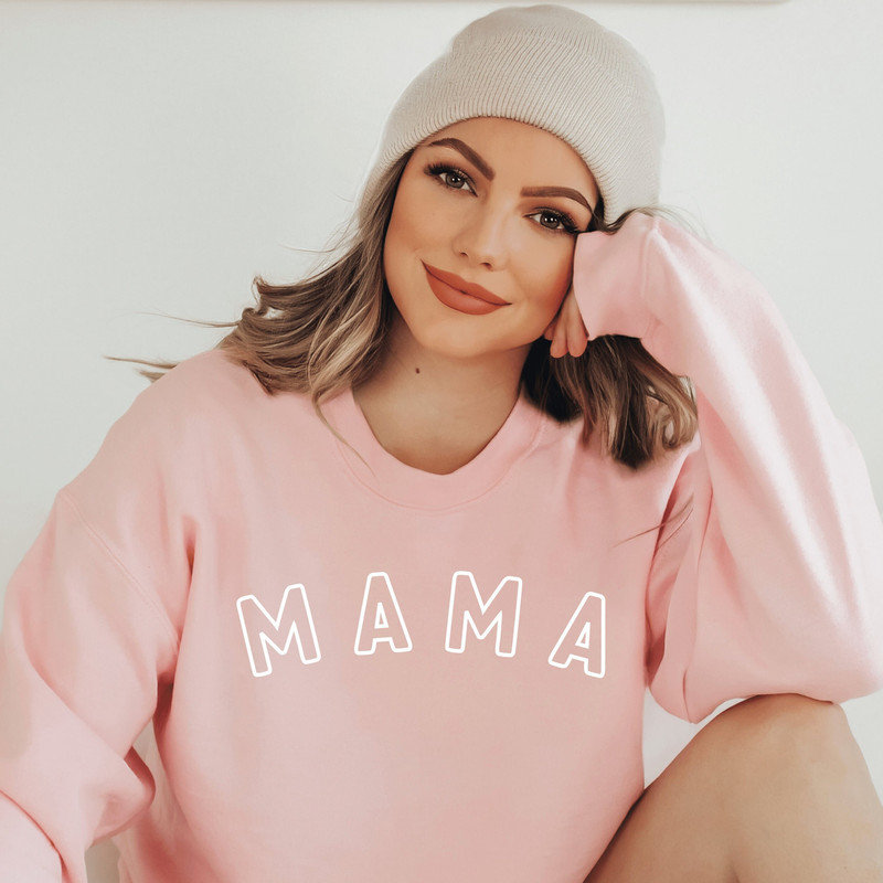 Embroidered Mama Sweatshirt Sweatshirt, Mothers Day Gift, Mama Crewneck Sweatshirt, New Mom Gift, Pregnancy Announcement, First Mothers Day 1.jpg