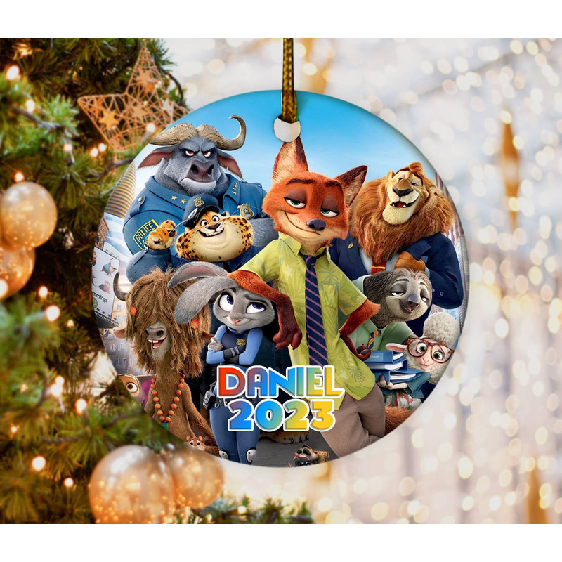 Personalized Zootopia OrnamentDisney Zootopia OrnamentZootopia ChristmasNick Wilde OrnamentJudy Hopps OrnamentsZootopia gift OFXD44 - 4.jpg