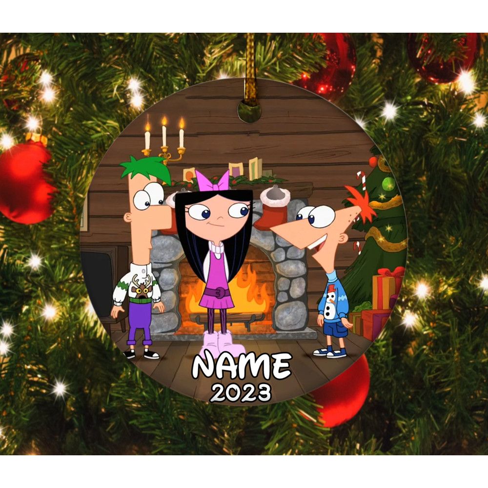 Phineas And Ferb Christmas Ornament, Disney Xmas Ornament, Disney Disneyland Holiday Vacation Gift KBSW40 - 1.jpg