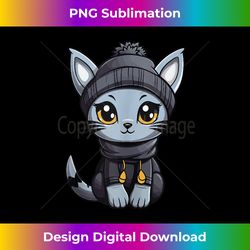 Cute Cat Baby Winter Kawaii Cozy Tank Top - Luxe Sublimation PNG Download - Lively and Captivating Visuals