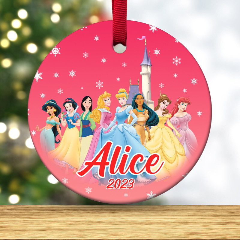 Princess Christmas Ornament, Disney Christmas Ornament, Personalized kids Christmas Ornament E1MY19 - 1.jpg