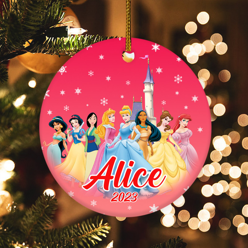 Princess Christmas Ornament, Disney Christmas Ornament, Personalized kids Christmas Ornament E1MY19 - 2.jpg