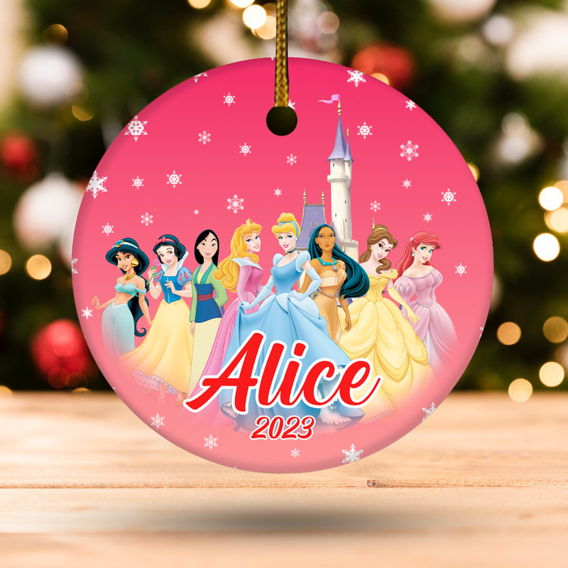 Princess Christmas Ornament, Disney Christmas Ornament, Personalized kids Christmas Ornament E1MY19 - 3.jpg