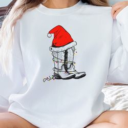 christmas cowgirl boots sweatshirt, western christmas for women, cute country hoodie, christmas cowgirl sweater, country