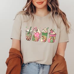 christmas pink coffee shirt, christmas shirt, merry christmas shirt, coffee lover gift worker winter, christmas snowman