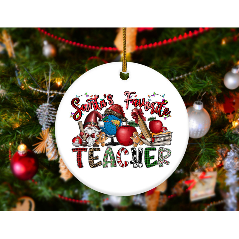 Santa's Favorite Teacher Ornament,Teacher Christmas Gift,Teacher Appreciation Gift,Birthday Gift,Xmas Ornament Gift HAOF07 - 2.jpg