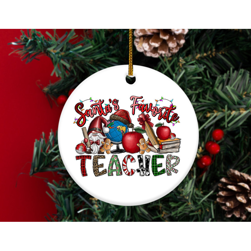 Santa's Favorite Teacher Ornament,Teacher Christmas Gift,Teacher Appreciation Gift,Birthday Gift,Xmas Ornament Gift HAOF07 - 3.jpg