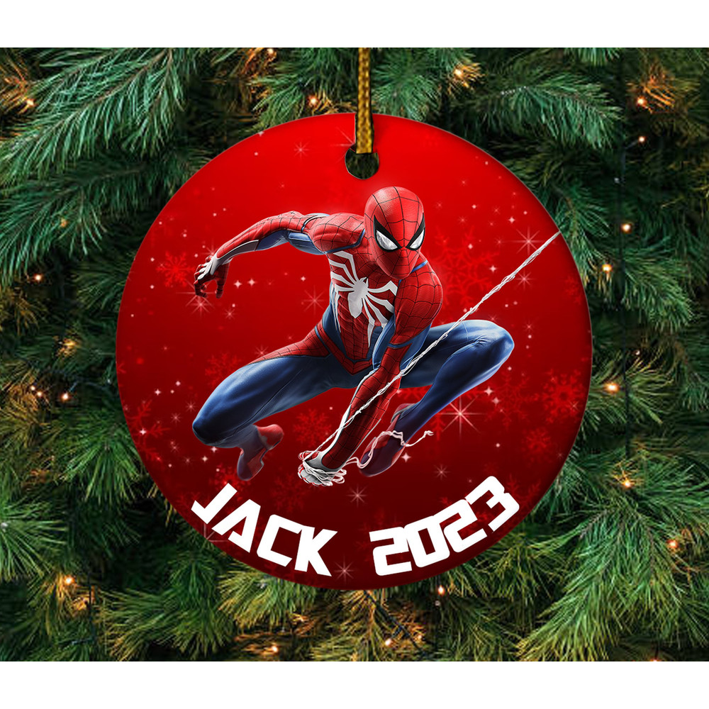 Spiderman Ornament, Spiderman Christmas 2023 Custom, Spidey Ceramic Ornament E1MX26 - 1.jpg