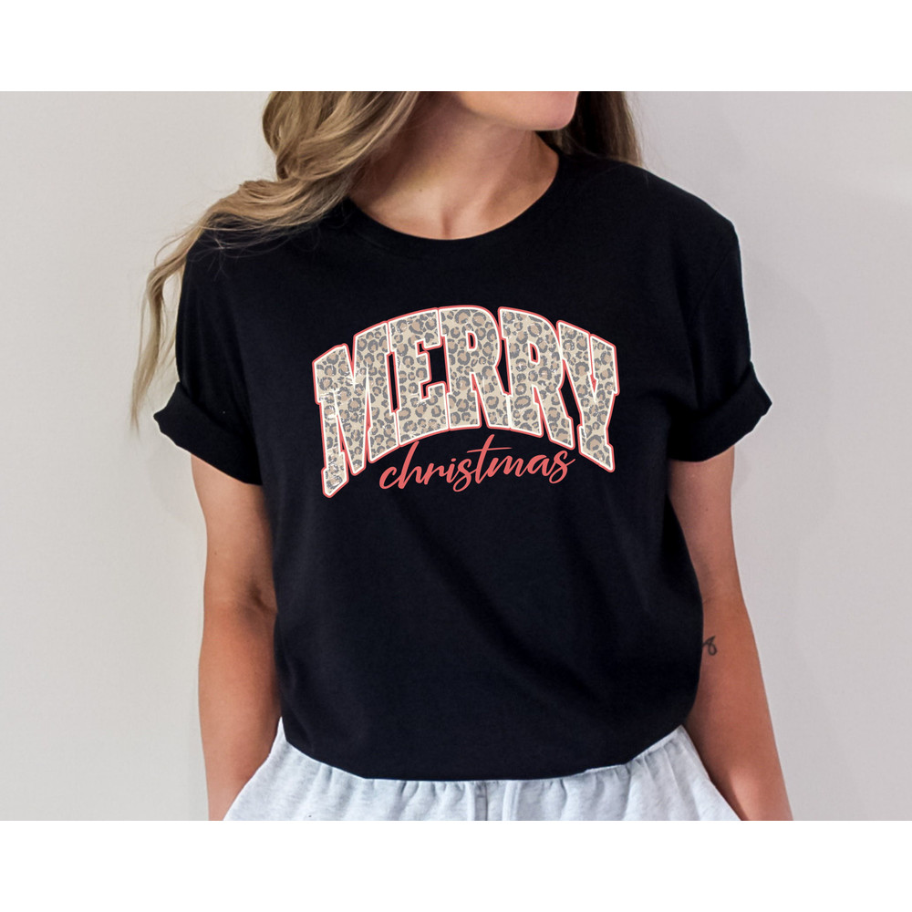 Christmas Shirt, Christmas Merry Shirt, Family Matching Christmas, Leopard Christmas Shirt, Christmas Gift Idea, Xmas Shirt, Holiday Gift.jpg