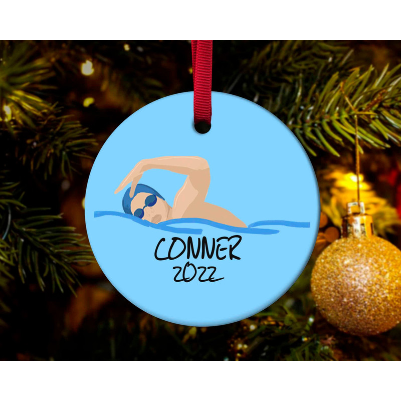 Swimming Christmas Ornament,Swimmer Ornament,Swim Lover Gift,Xmas Swim Ornament Gift, Custom 2022 Christmas Ornament Gift, H-30112238 - 1.jpg