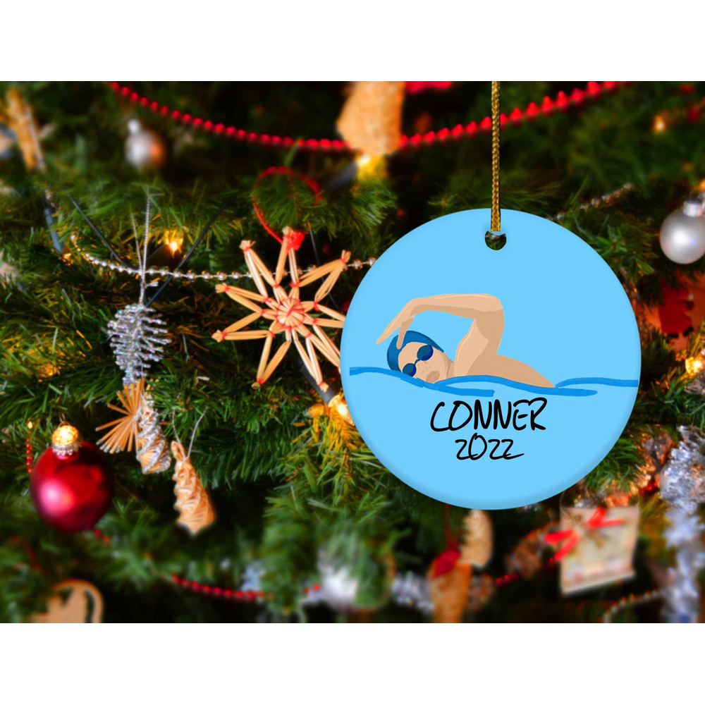 Swimming Christmas Ornament,Swimmer Ornament,Swim Lover Gift,Xmas Swim Ornament Gift, Custom 2022 Christmas Ornament Gift, H-30112238 - 2.jpg