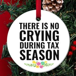 there is no crying during tax season, accountant ornament
