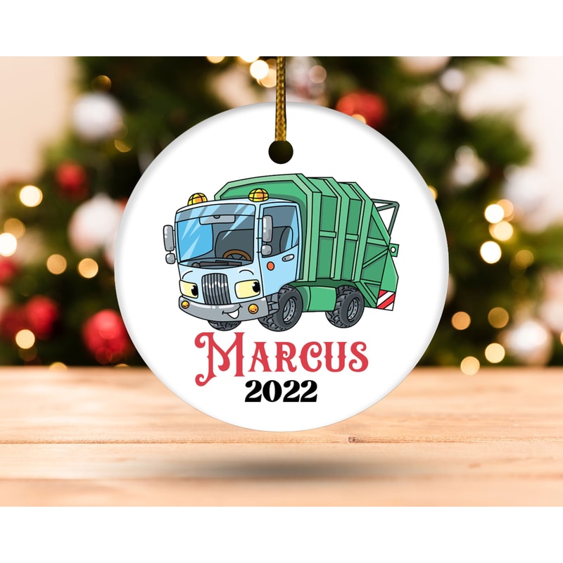 Trash truck ornament,Personalized Garbage truck ornament,Little boys christmas ornament,Cute ornament for kids,Christmas Gift, H-04102210 - 1.jpg