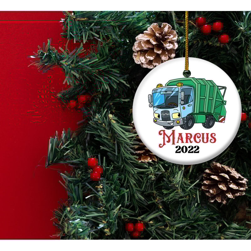 Trash truck ornament,Personalized Garbage truck ornament,Little boys christmas ornament,Cute ornament for kids,Christmas Gift, H-04102210 - 2.jpg